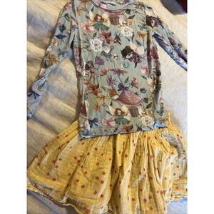 Posh Peanut Floral Long Sleeve Top Kids Size 4 Fairy Floral Skirt Sz 8 Spring